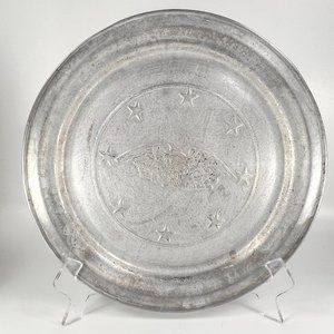 Vtg RWP Wilton Armetale Pewter Plate American Eagle & Stars Embossed One Plate